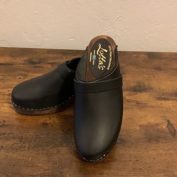 Lotta From Stockholm Shoes Lottas From Stockholm Black Wooden Clog